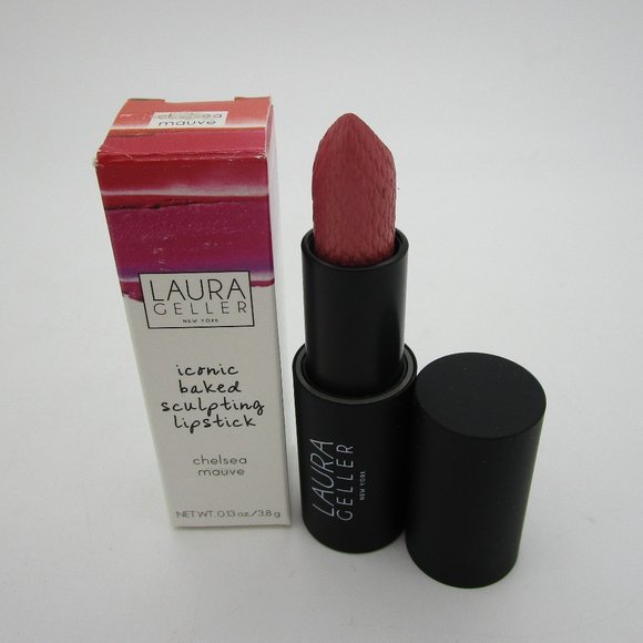 Laura Geller Makeup Review + Swatches | Ashley Brooke Laura Geller CHELSEA MAUVE Iconic Baked Sculpting Lipstick